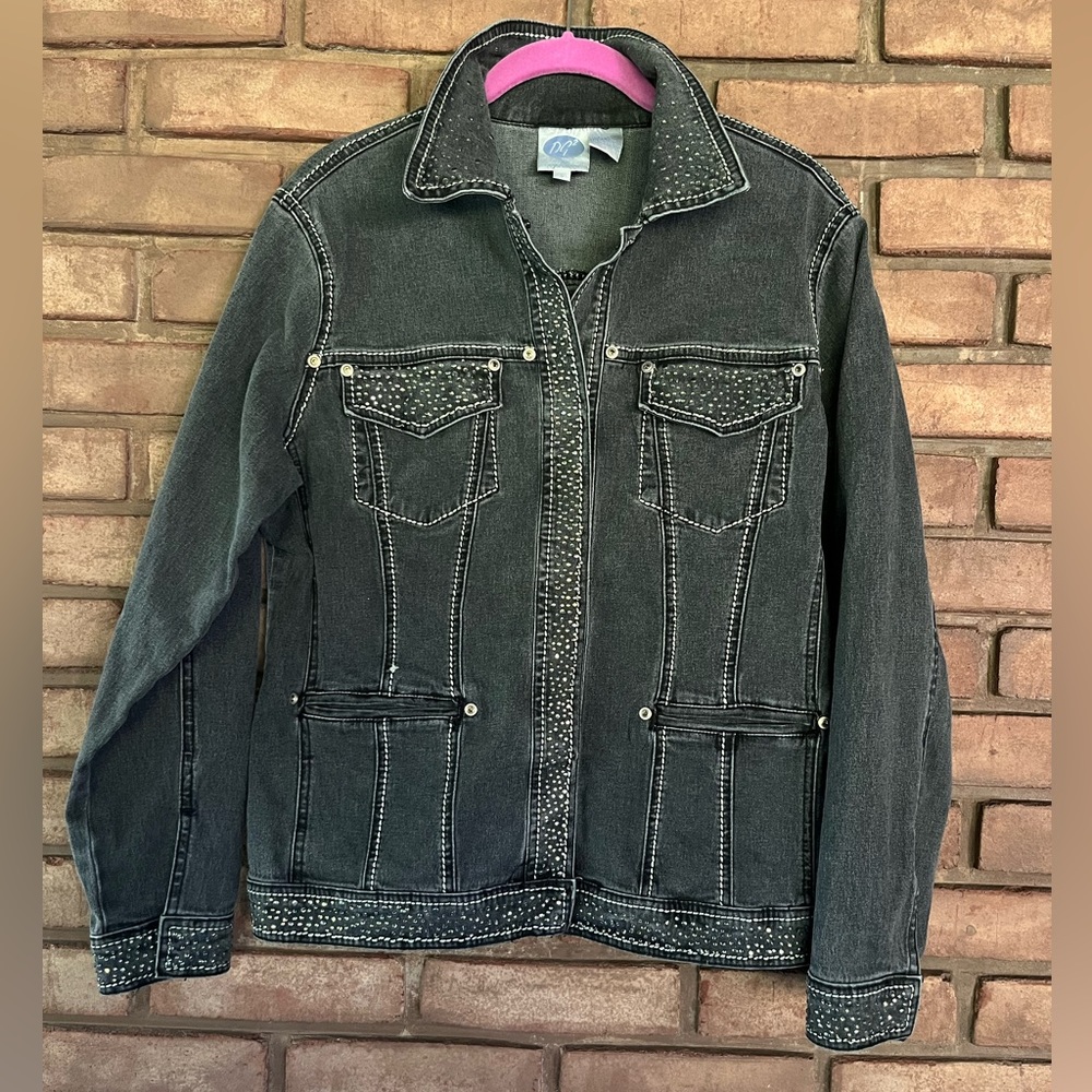 Diane Gilman Sequin Grey Jean Jacket - Women’s S